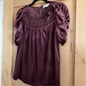 Loft Purple Velvet Top NWT